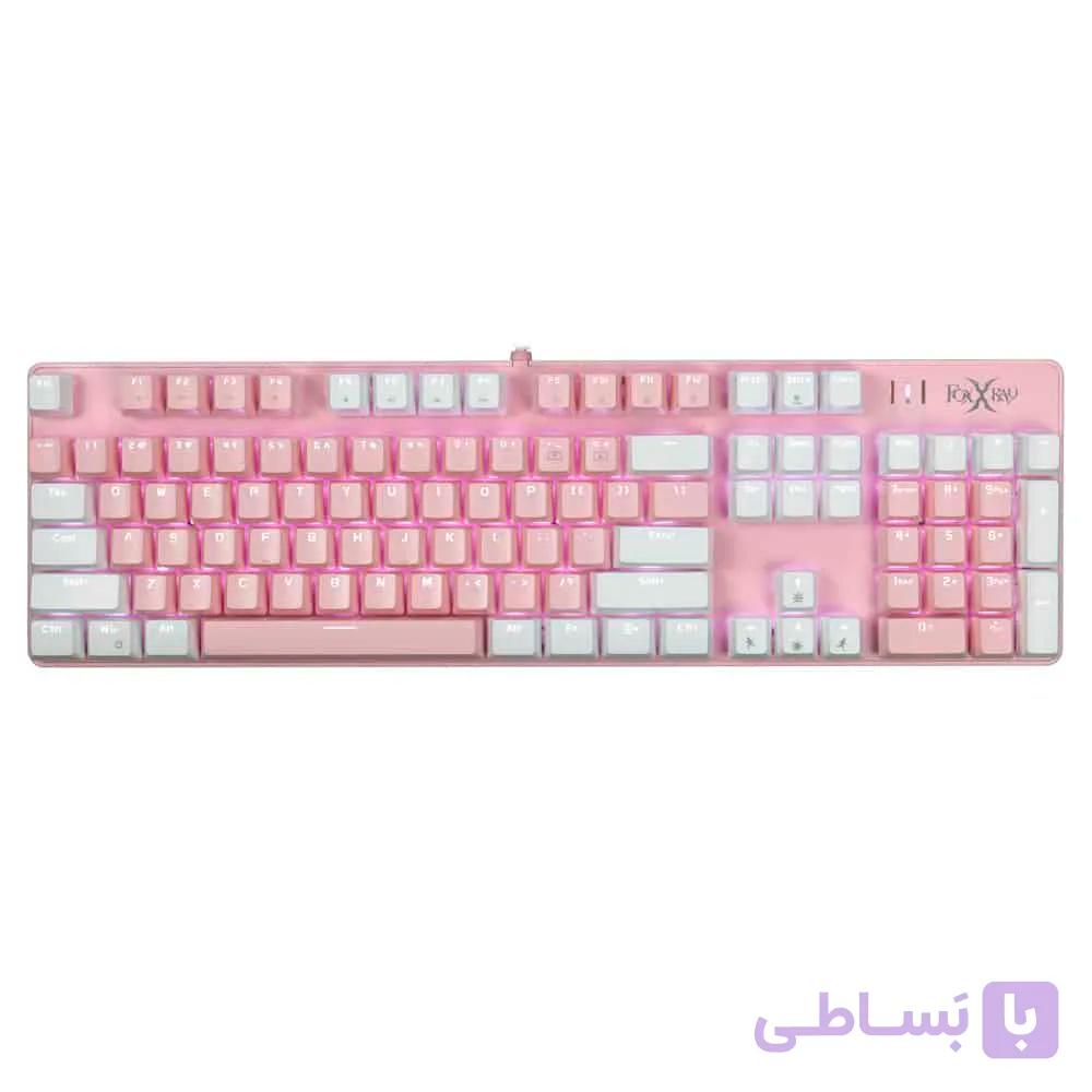 کیبورد گیمینگ مخصوص بازی فاکس ایکس ری مدل FXR-HKM-68 PINK LOVE — تصویر 1
