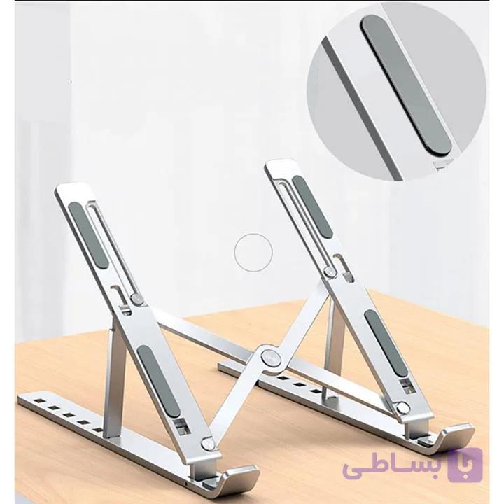 پایه رومیزی لپ تاپ تبلت موبایل WLB 001 نقره ای — تصویر 1