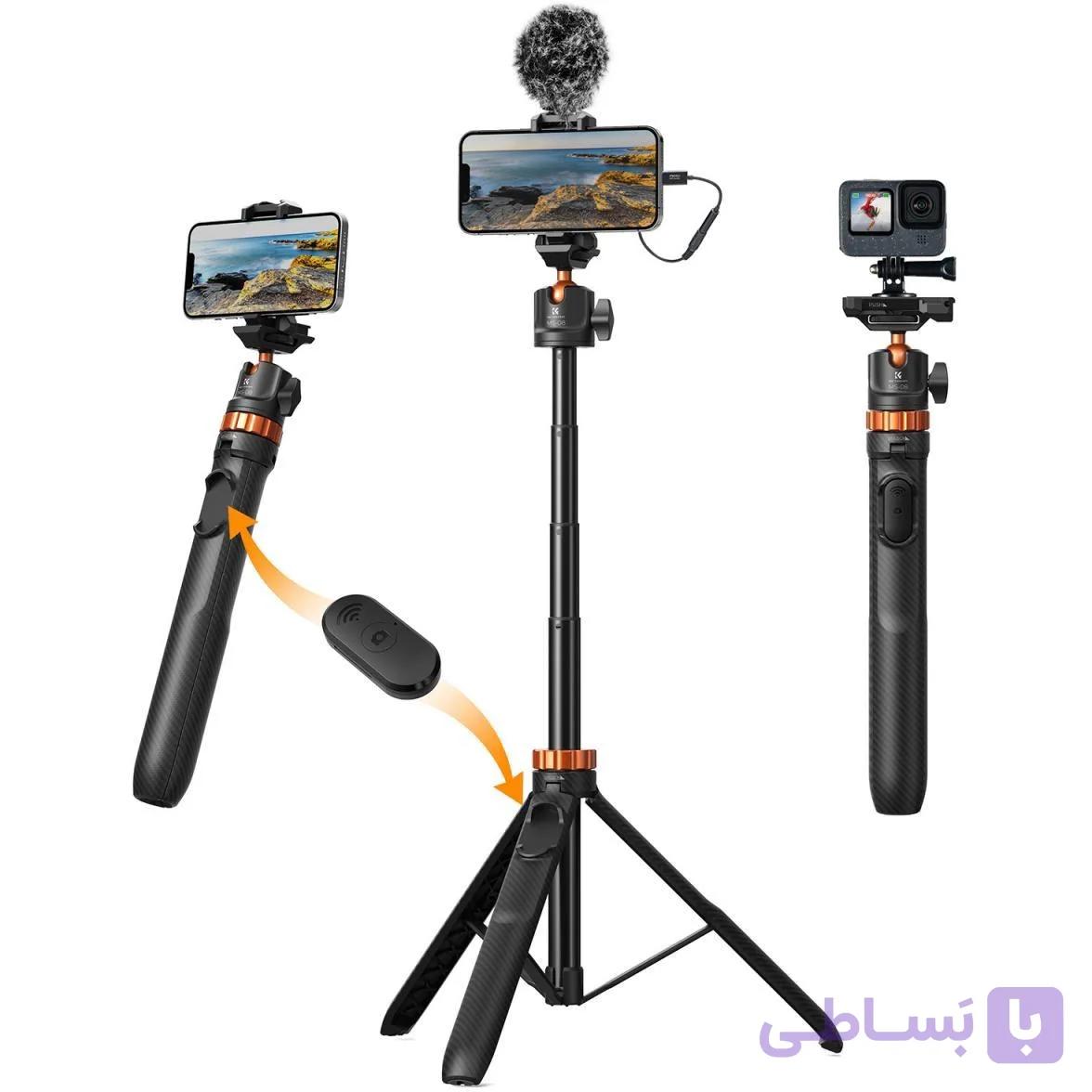سه‌پایه و مونوپاد موبایل K&F CONCEPT Phone Selfie Stick Tripod kf09.127V1 — تصویر 1