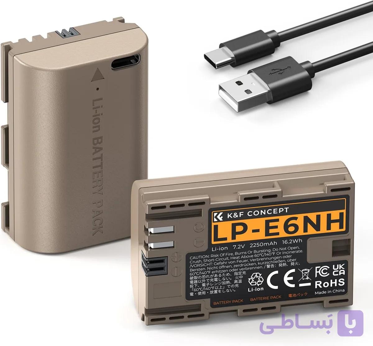 باتری دوربین کانن K&amp;F CONCEPT LP-E6NH — تصویر 1