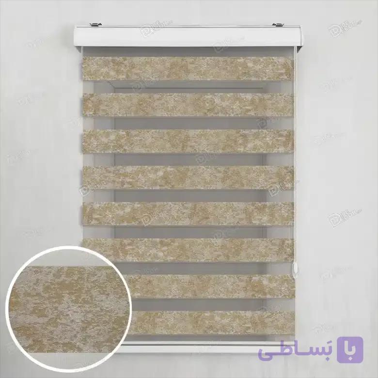 پرده زبرا طرح سنگ قهوه ای نقره ای T2219 — تصویر 1