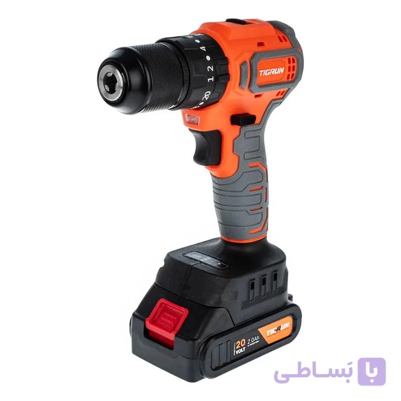 دریل پیچ گوشتی شارژی براشلس 20 ولت 13 میلی‌متر تیگران مدل TG-3520 — تصویر 1
