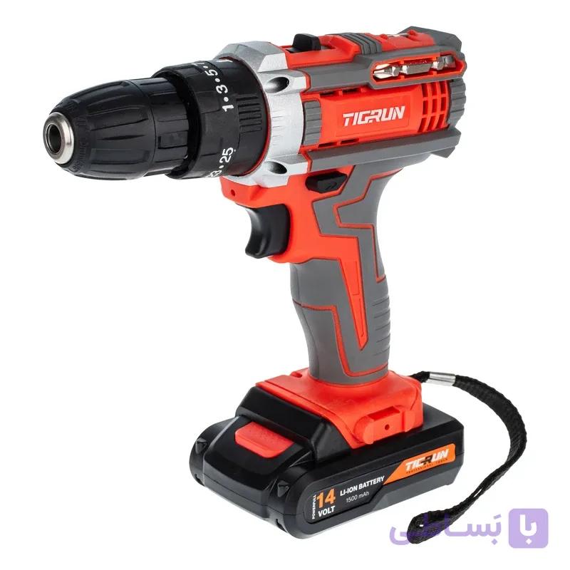 دریل پیچ گوشتی چکشی شارژی 14 ولت تیگران مدل TG-3014 — تصویر 1