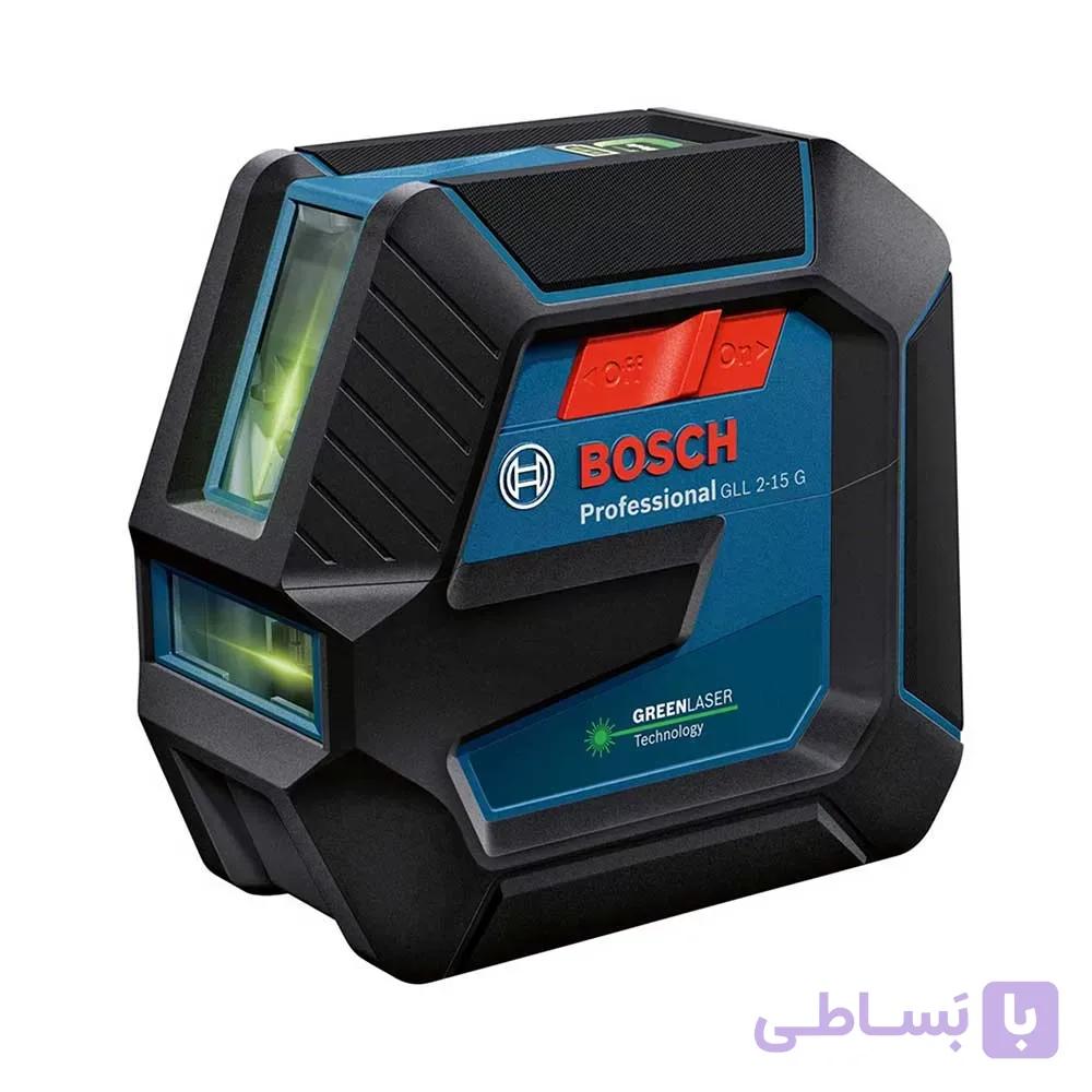 تراز لیزری دوخط نورسبز بوش همراه با پایه مدل GLL 2-15 G — تصویر 1