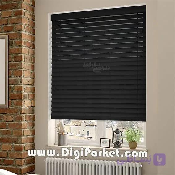 پرده کرکره چوبی سیاه رنگ 5 سانتیمتری کد dp06 — تصویر 1