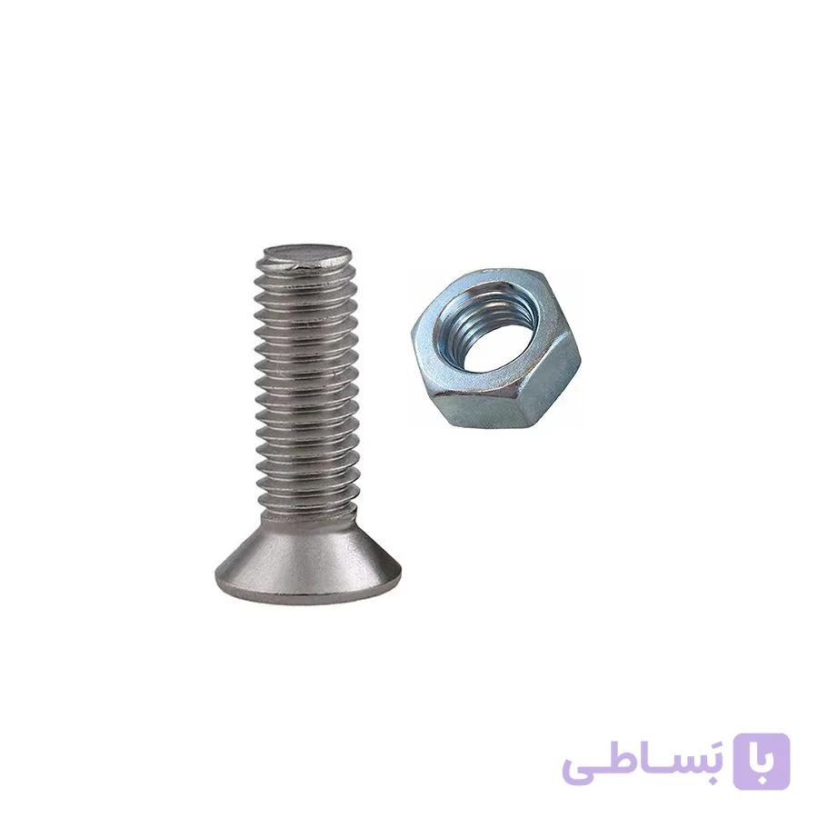 پیچ و مهره سرتخت استوانه نمره 5 سایز 50 میلیمتر مجموعه 40 عددی — تصویر 1