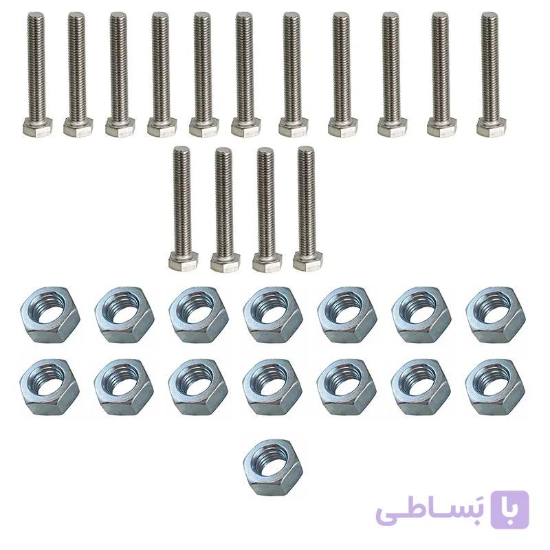 پیچ و مهره آهنی نمره 10 سایز 10 سانت مجموعه 30 عددی — تصویر 1