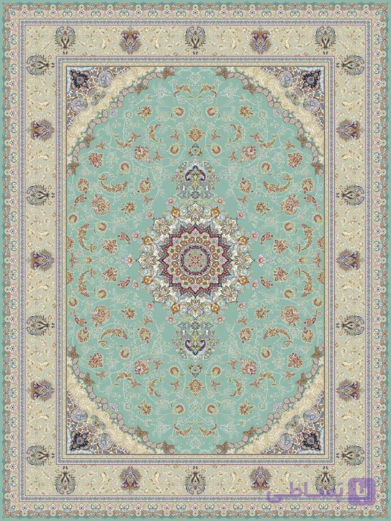 قالی سلیمان طرح صفویه سبز