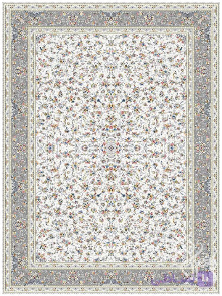 فرش قیطران 1500 شانه طرح دارینا کرم
