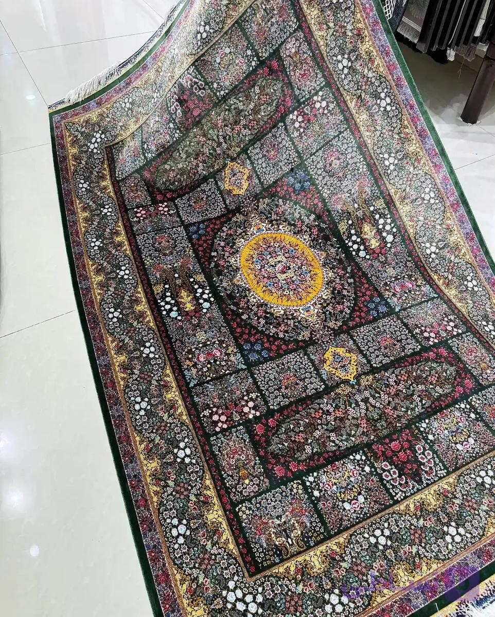 فرش رویال گلد کلکسیون 1500 شانه طرح معصومی سبز