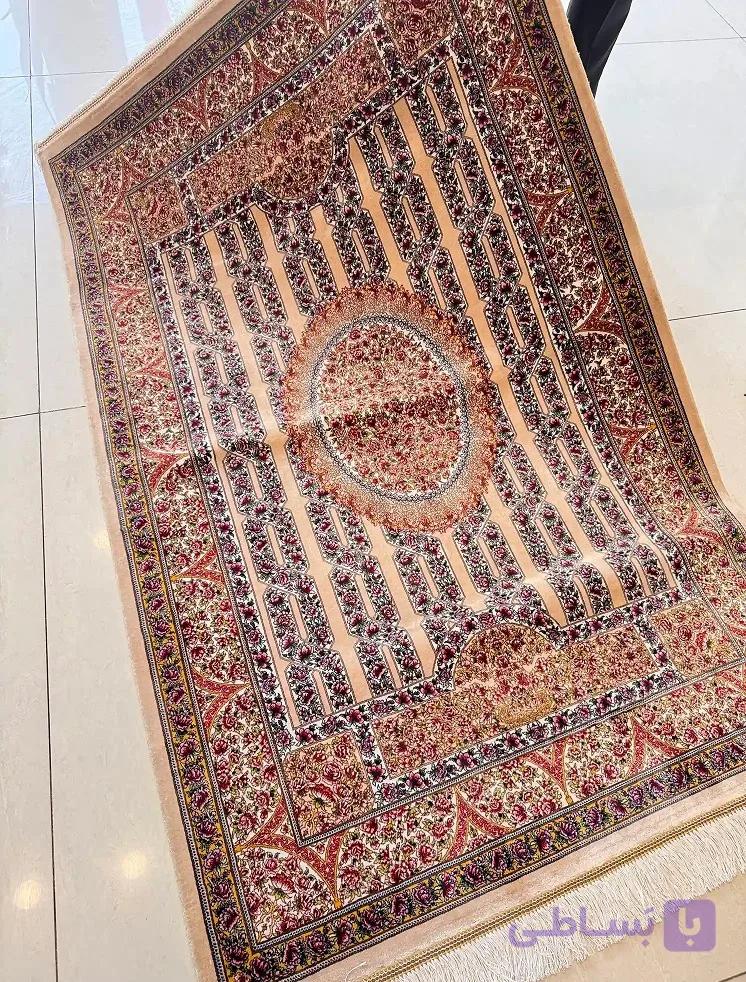 فرش رویال گلد کلکسیون 1500 شانه طرح آیینه بژ