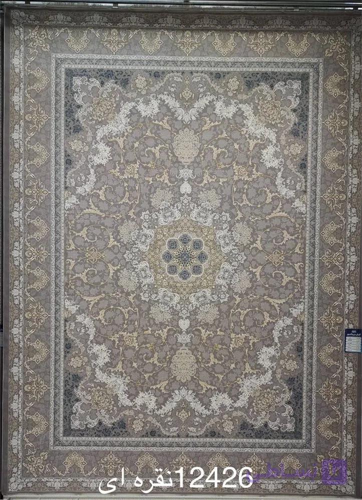 فرش بزرگمهر 1200 شانه طرح 12821 نقره ای