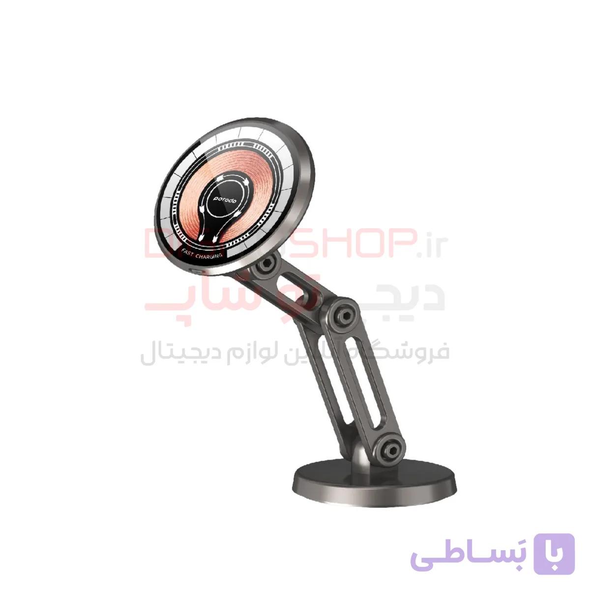 هولدر و شارژر وایرلس شفاف پرودو مدل PD-MWCDAR-BK با قابلیت مگ‌سیف — تصویر 1