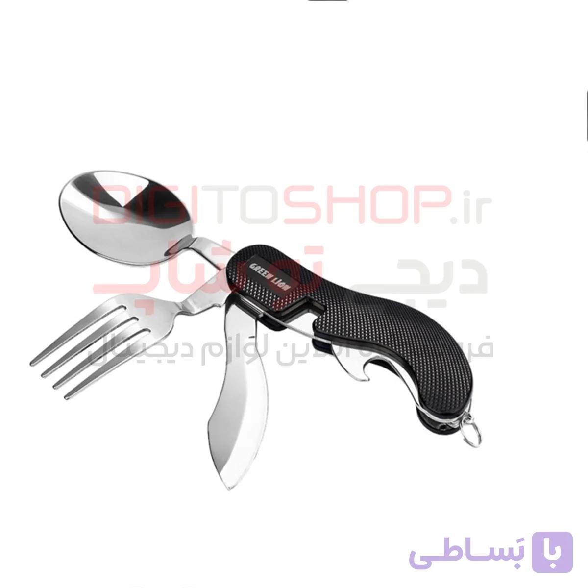ست قاشق و چنگال سفری گرین لاین مدل 4 in 1 Cutlery Set رنگ مشکی — تصویر 1