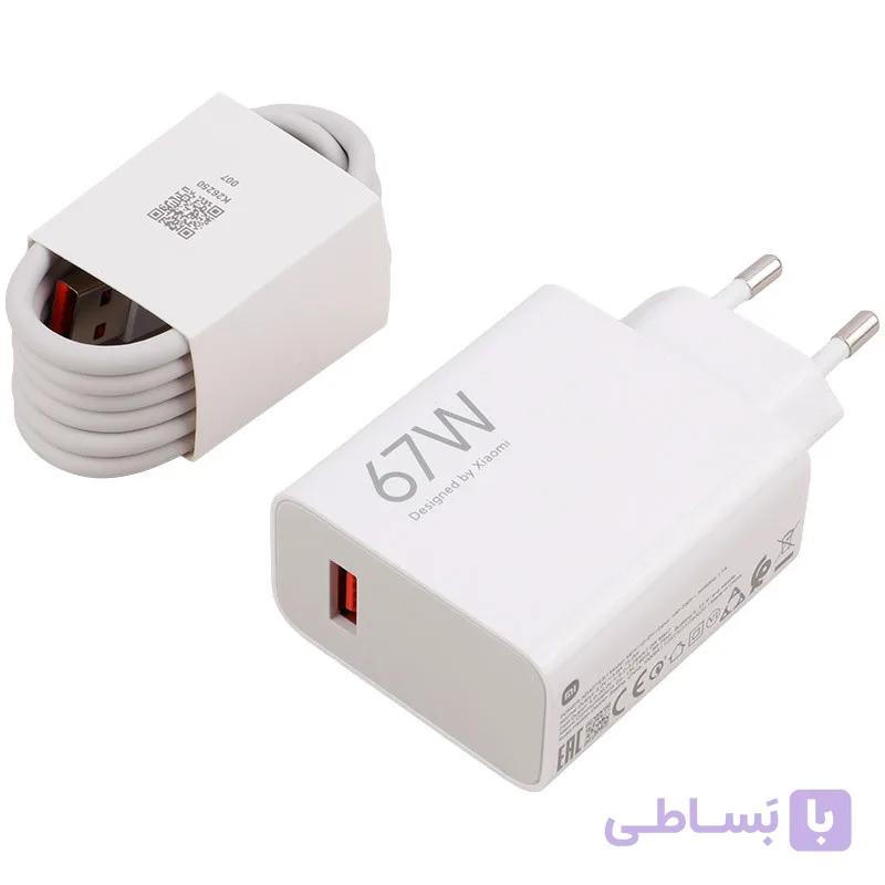 شارژر و کابل اصلی شیائومی 67 واتی — تصویر 1