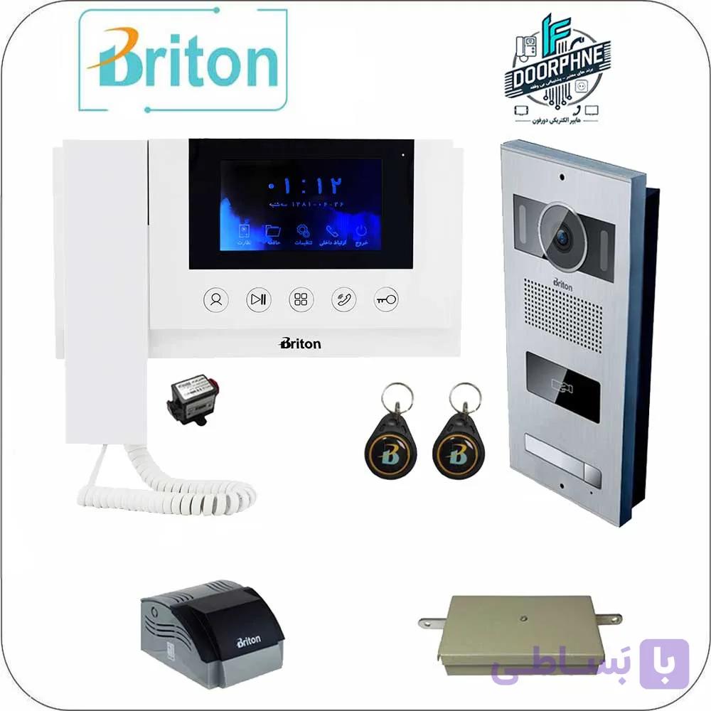 آیفون تصویری برایتون مدل 4330-2001R یک طبقه به همراه محافظ ولتاژ مانیتور