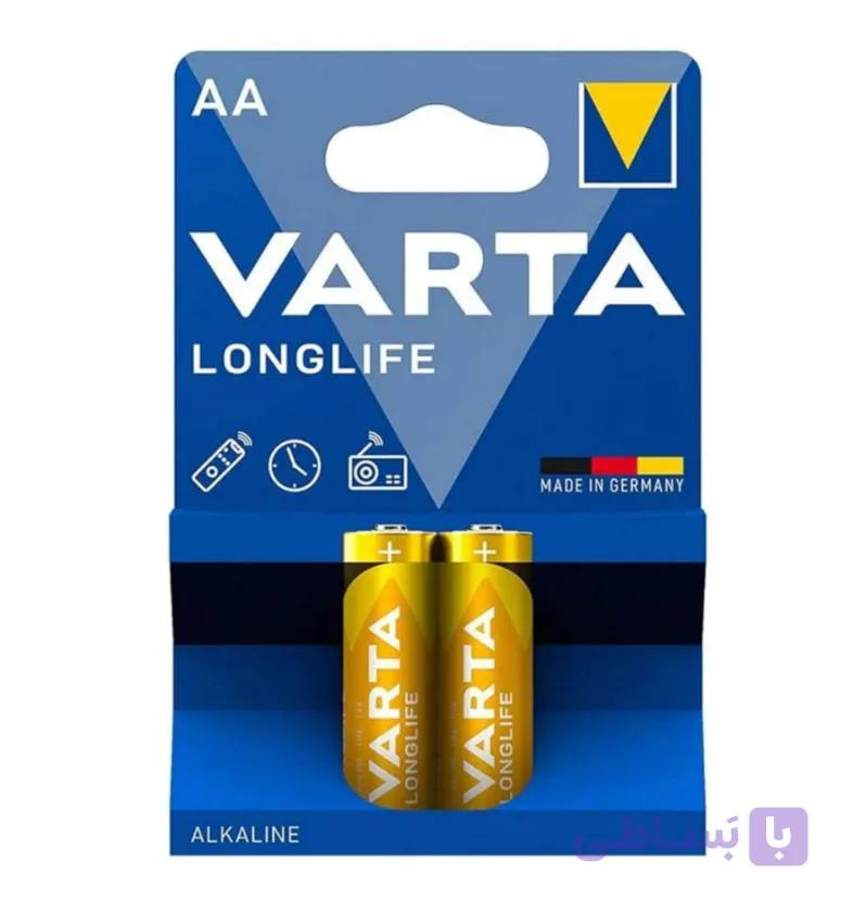 باتری نیم قلمی لانگ لایف2 عددی زرد وارتا VARTA (ساخت آلمان)