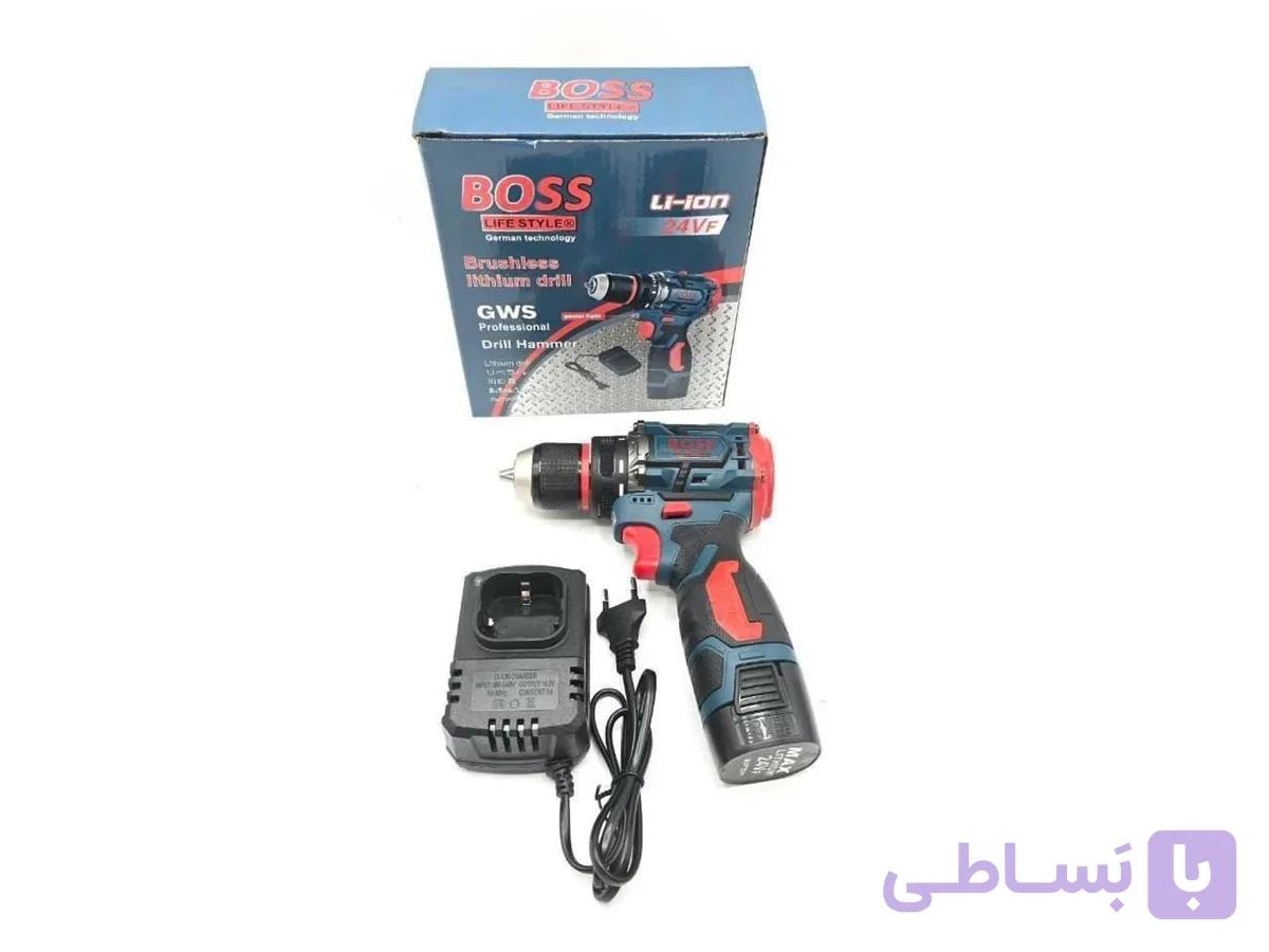 دریل شارژی ۲۴ ولت براشلس سه نظام فلزی باس — تصویر 1