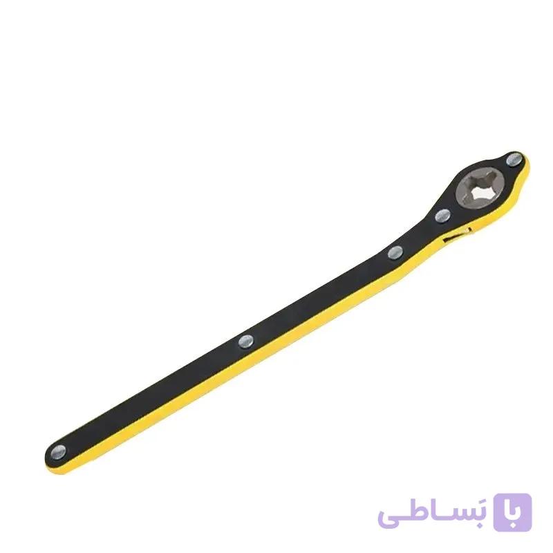 آچار جغجغه جک خودرو تاشو فولادی | آچار جک قیچی سریع و صنعتی — تصویر 1