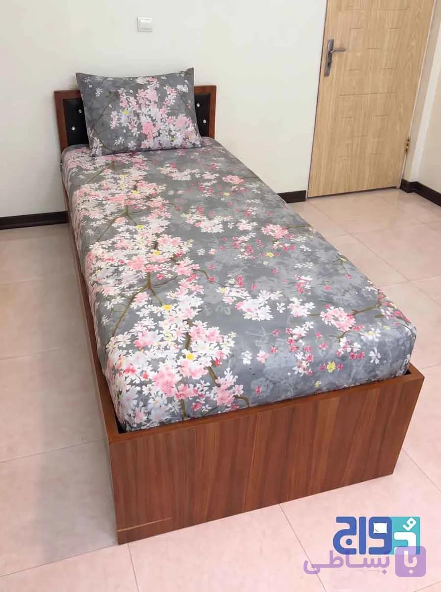 روتختی کشدار یکنفره، ترنج (طوسی) کد 140506111 — تصویر 1