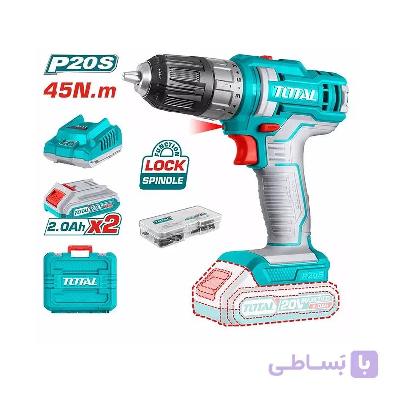 دریل شارژی 20 ولت صنعتی توتال مدل TDLI200528