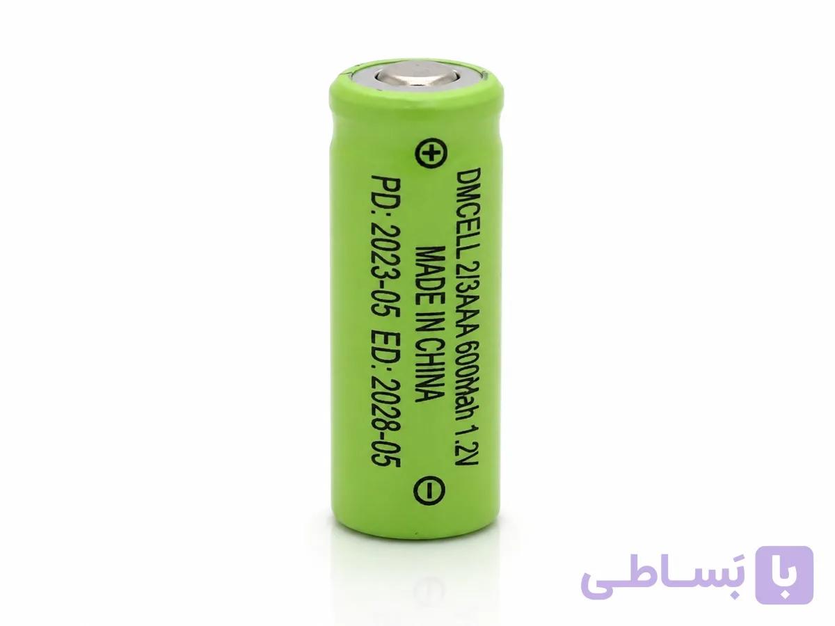 باتری شارژی 2/3AAA 600mAh DMCELL 1.2V | باتری نیکل متال نیم قلمی کوچک — تصویر 1