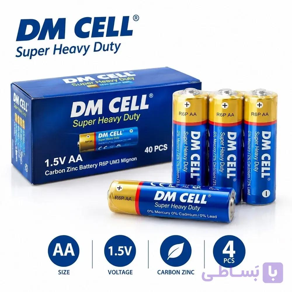 باتری قلمی DM CELL مدل 1.5 ولت |R6P AA (شیرینگ) بسته 4 عددی — تصویر 1