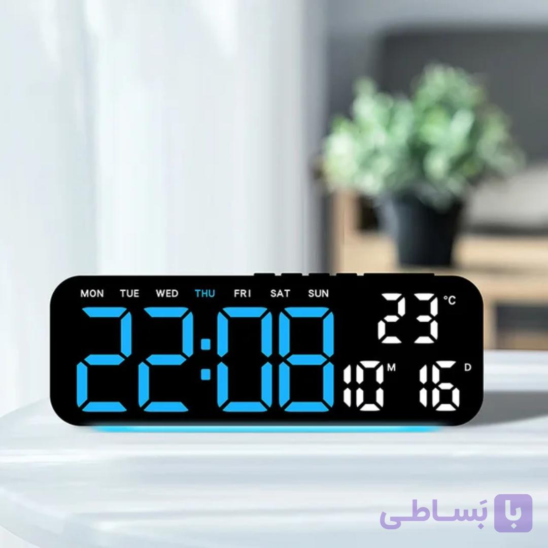 ساعت LED دیجیتالی رومیزی بک لایت دار مدل 95 با نمایشگر دما و تقویم — تصویر 1