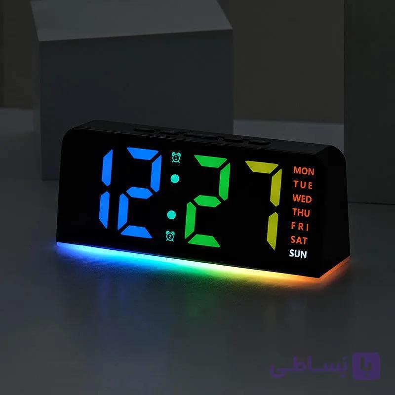 ساعت LED گیمینگ رومیزی بک لایت دار هفت رنگ مدل 0739RGB با قابلیت تغییر رنگ — تصویر 1