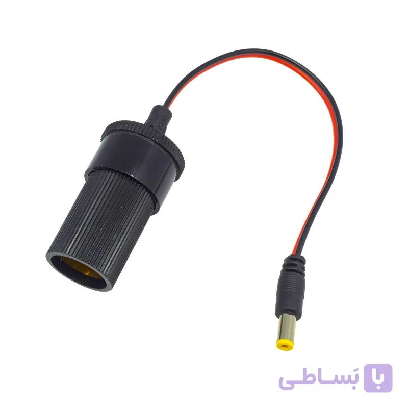کابل تبدیل فیش آداپتوری نری به فندکی مادگی خودرو