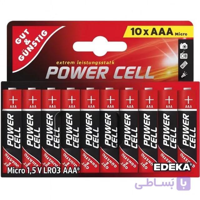 باتری نیم قلمی آلکالاین Alkaline ده تایی مارک POWER CELL — تصویر 1