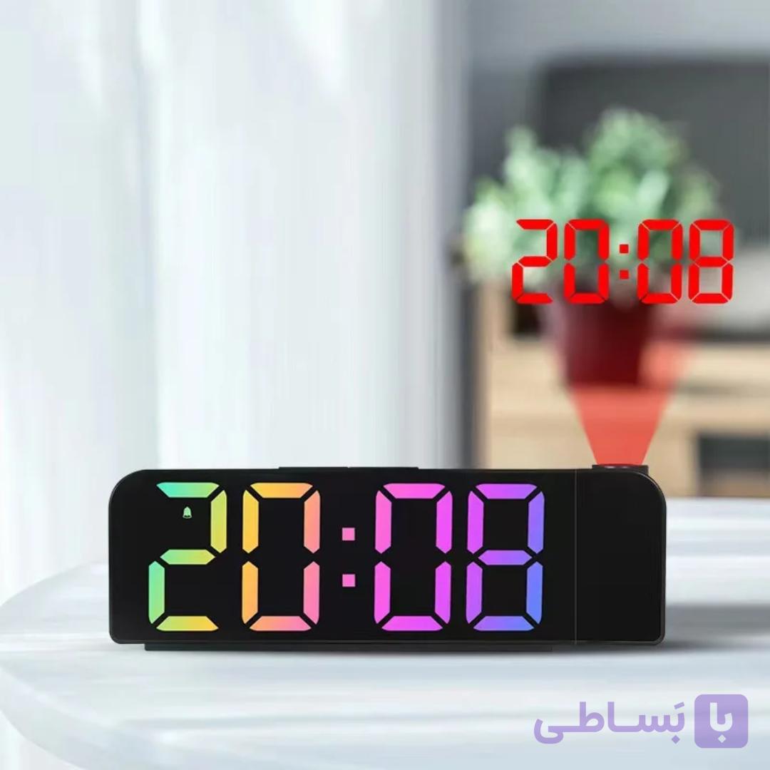ساعت دیجیتال RGB LED رومیزی 0729 با قابلیت نمایش پروژکتور لیزر — تصویر 1