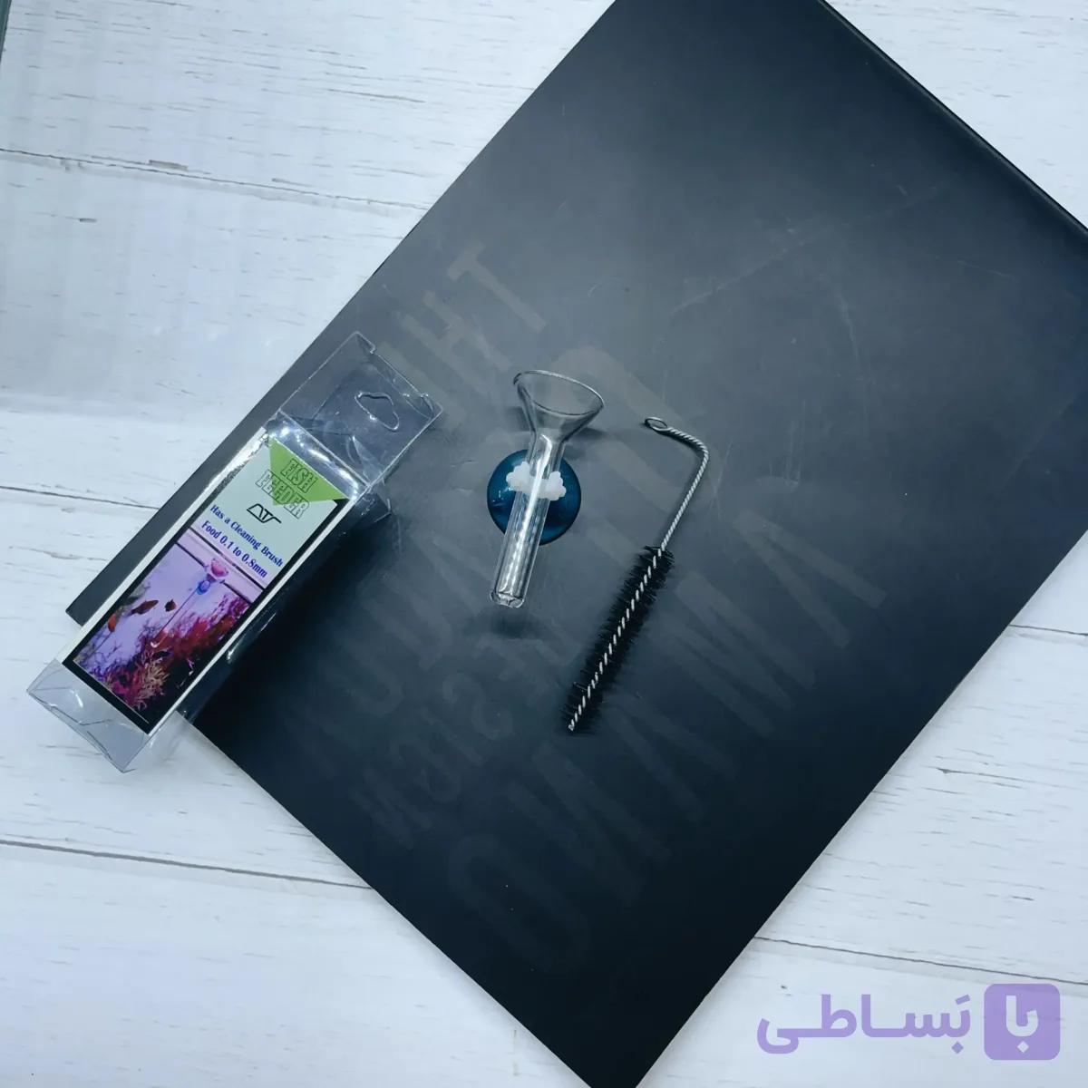 غذاریز دستی فیش فیدر شیشه ای آکواریوم — تصویر 1