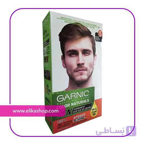 کیت رنگ موی بدون آمونیاک آقایان گارنیک شماره 5-حاوی روغن آرگان و زیتون