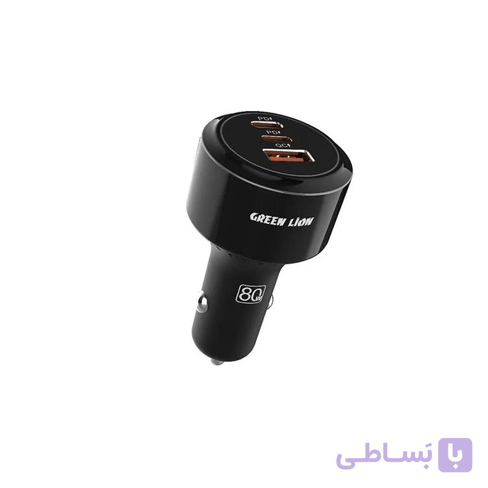 شارژر فندکی سه پورت گرین لاین مدل Roadex 80W — تصویر 1