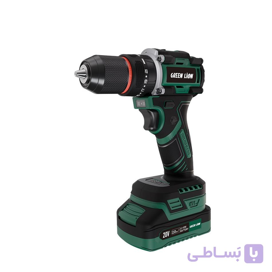 دریل شارژی چکشی گرین لاین مدل GD-14 با باتری ۲۰ ولت — تصویر 1