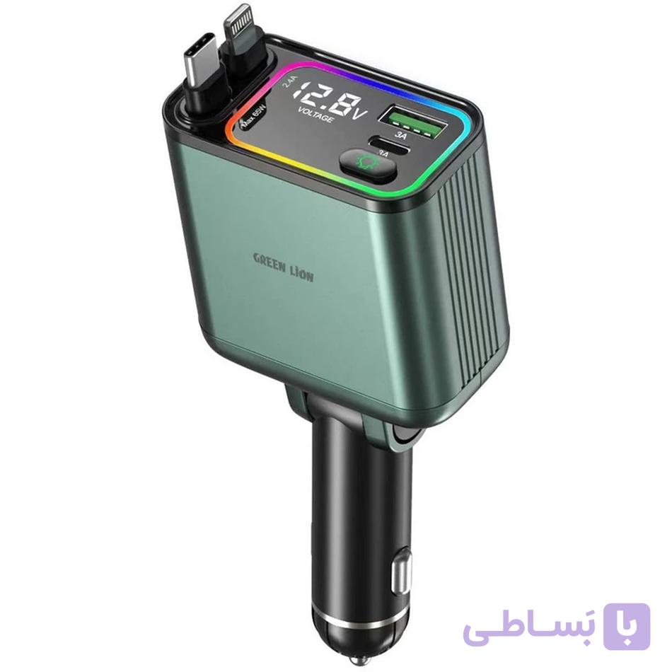 شارژر فندکی گرین لاین مدل Retractable 65W — تصویر 1