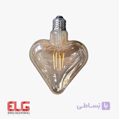 لامپ فیلامنتی دکوراتیو مدل قلبی 6 وات پایه E27 — تصویر 1