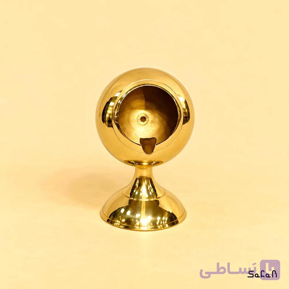 زیرسیگاری برنجی پایه بلند مدل سفینه — تصویر 1