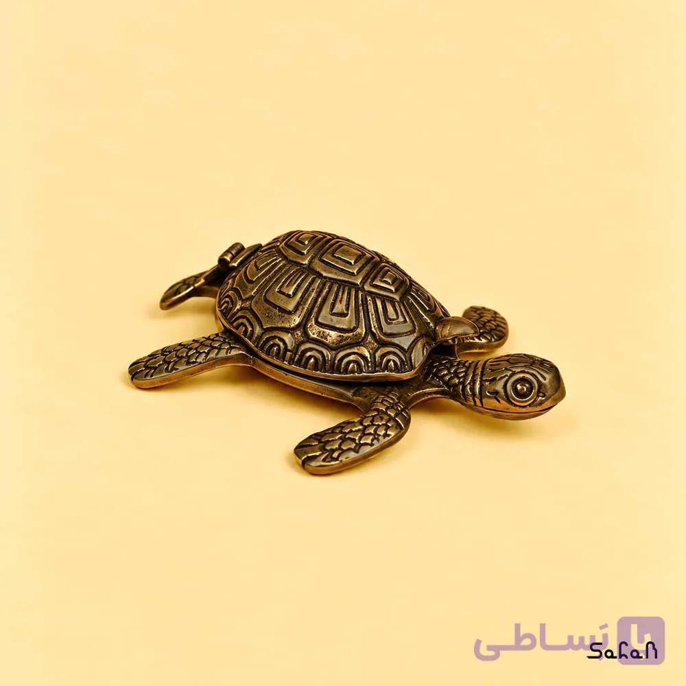 زیرسیگاری برنجی مدل لاک پشت در دار — تصویر 1