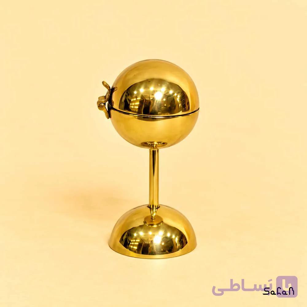 زیرسیگاری برنجی پایه بلند مدل در دار — تصویر 1