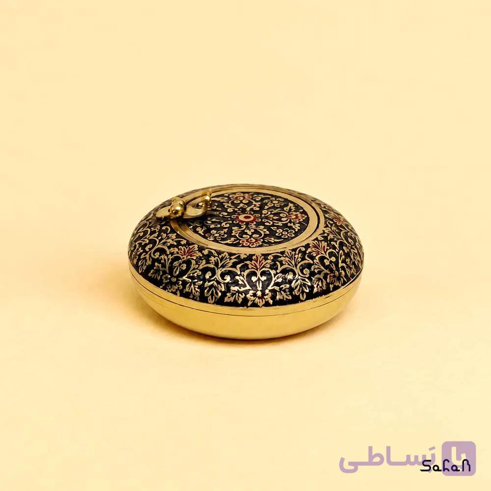 زیرسیگاری برنجی میناکاری در دار طرح تاج — تصویر 1