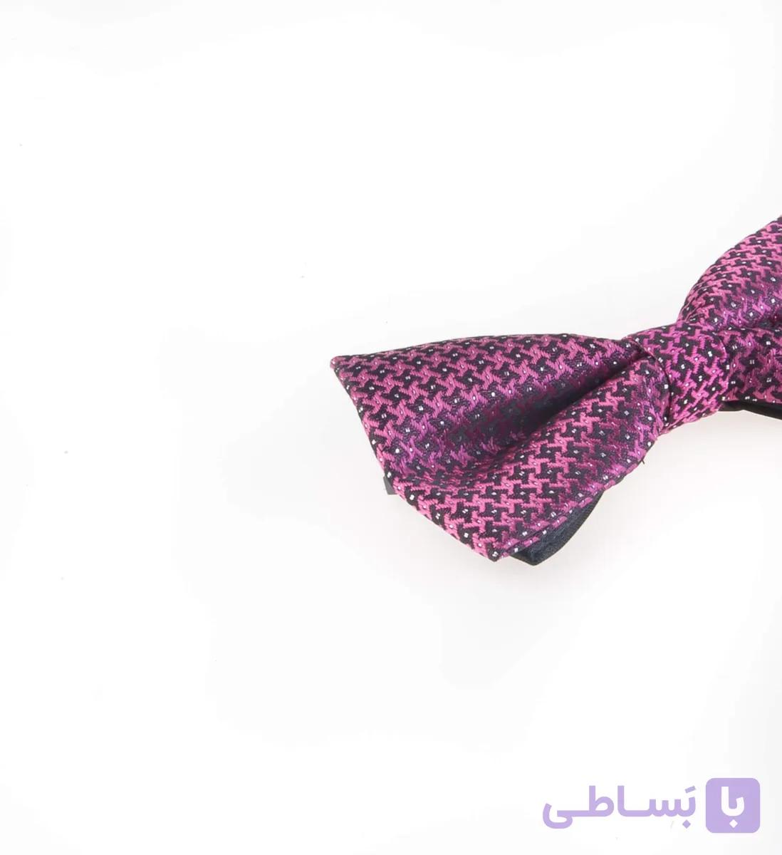 پاپیون ساده مردانه ساتن رنگ بنفش BT1078 — تصویر 1