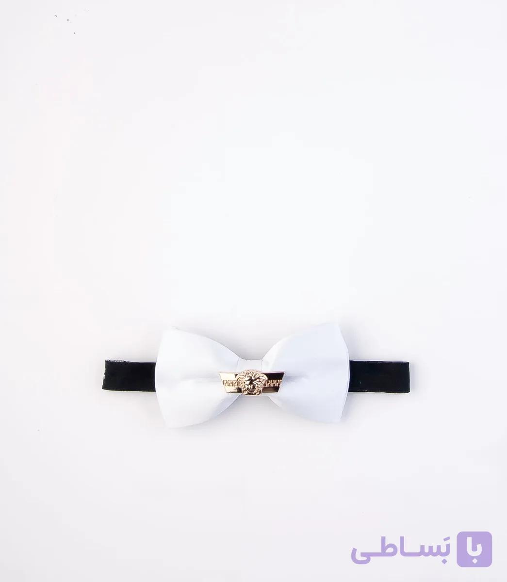 پاپیون ساده مردانه سفید versace کد BT1001 — تصویر 1