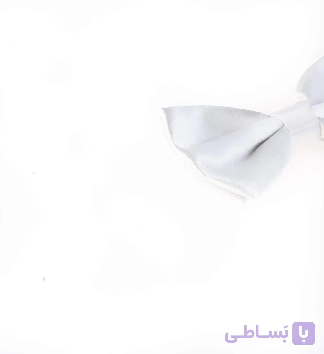 پاپیون مردانه ساده ساتن رنگ خاکستری BT1072 — تصویر 1