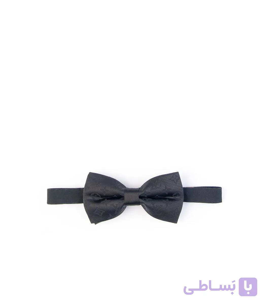 پاپیون مردانه طرح دار مشکی louis vuitton کد BT1019 — تصویر 1