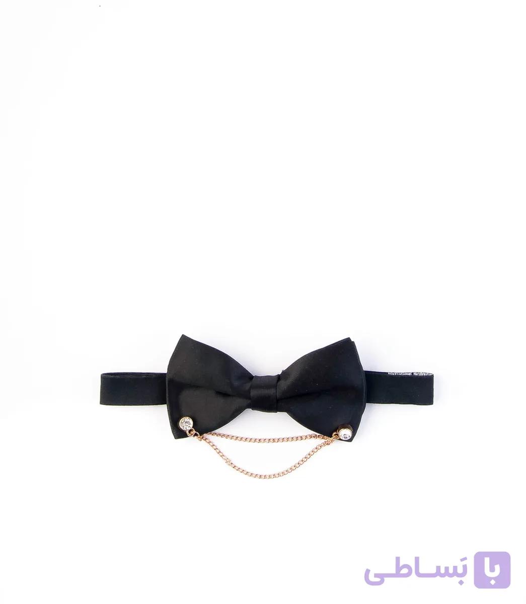 پاپیون مردانه ساده مشکی overleft luxury کد BT1002 — تصویر 1