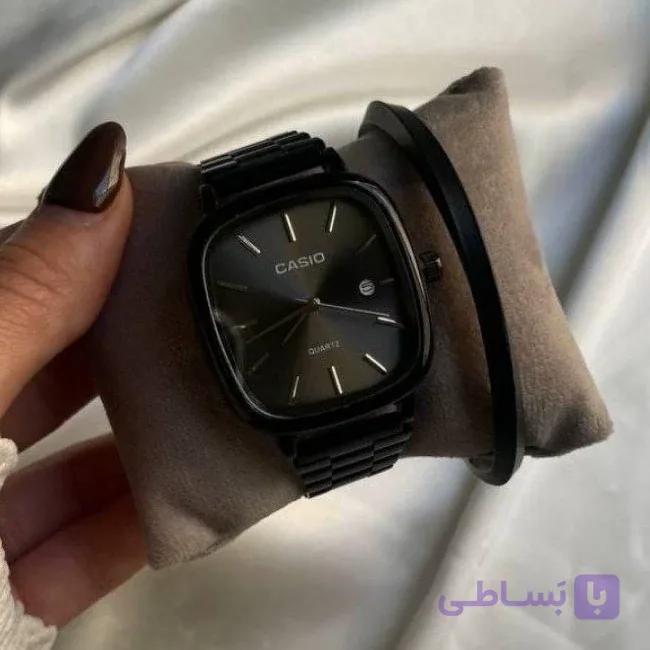 ساعت مچی کاسیو اولد مانی مشکی با دستبند بنگلی