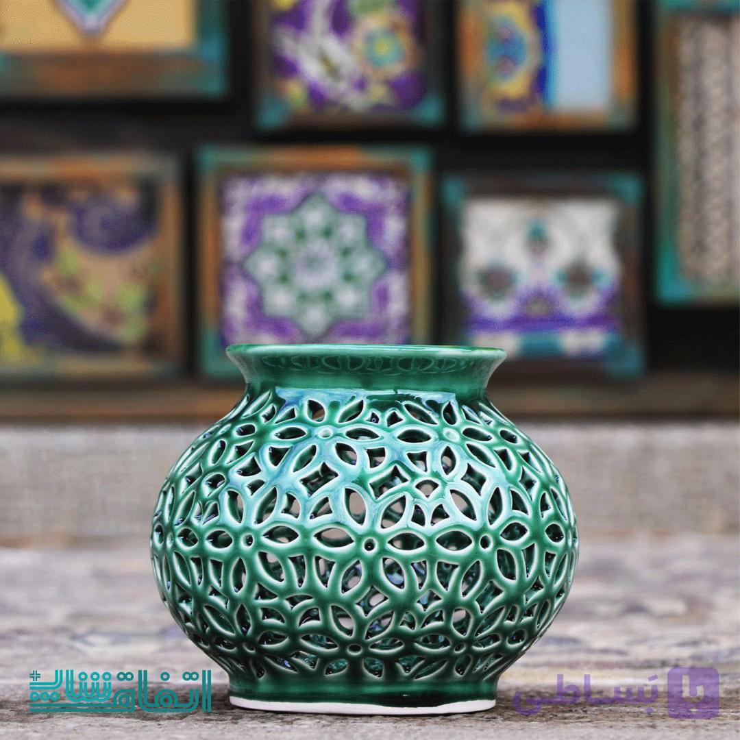 گلدان تمام مشبک سفید سایز بزرگ — تصویر 1