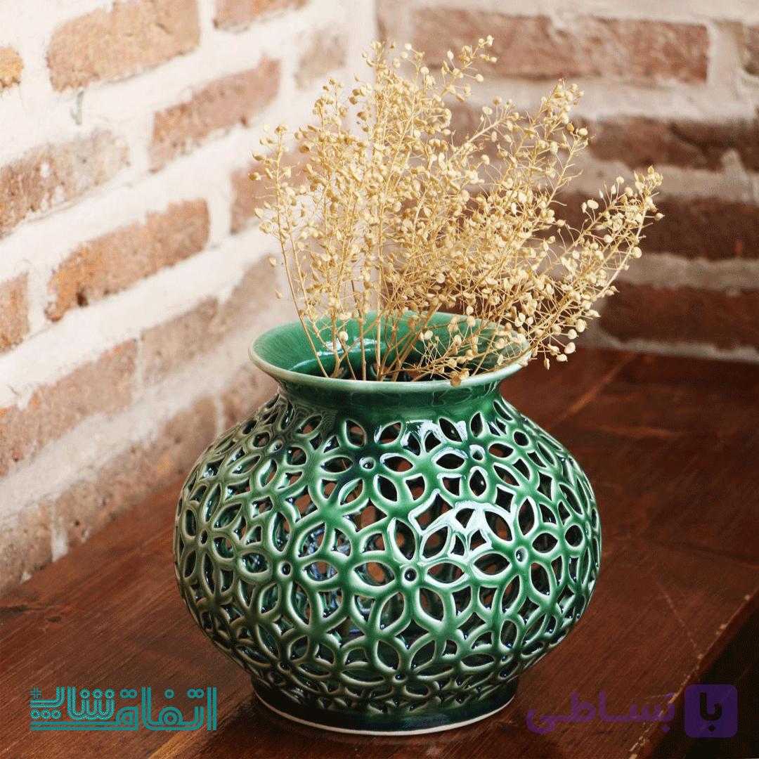 گلدان تمام مشبک سفید سایز متوسط — تصویر 1